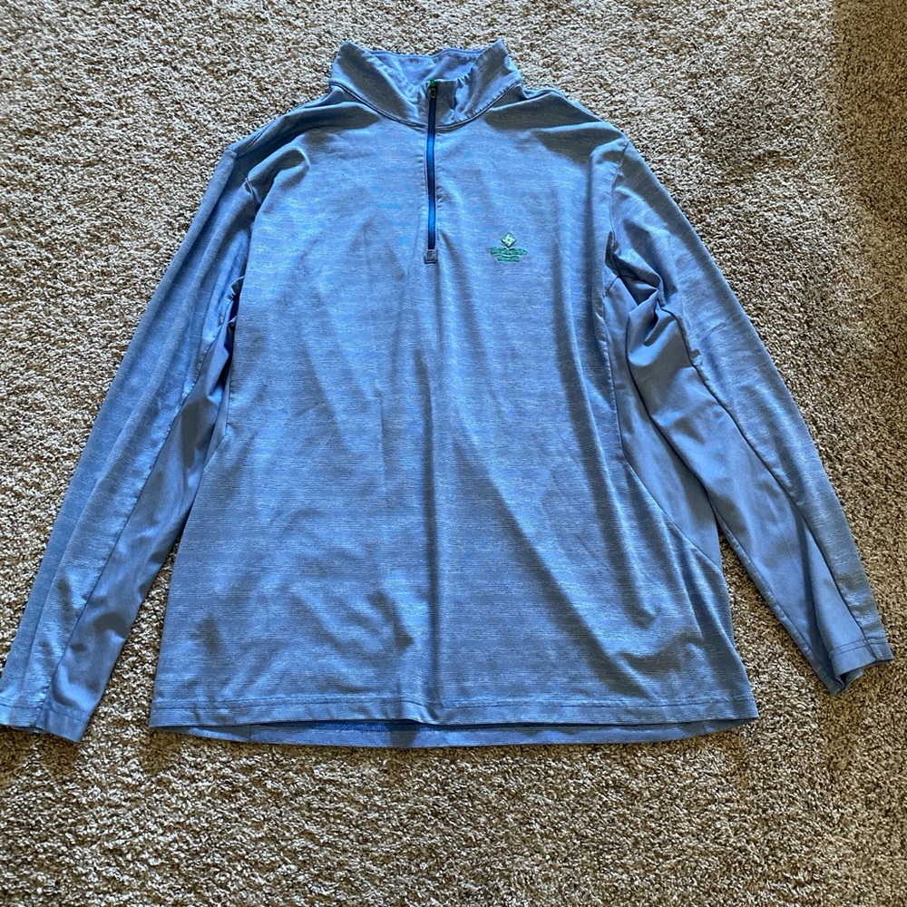 Antigua Men's Light Blue Black Butte Ranch Quarter-Zip Jacket